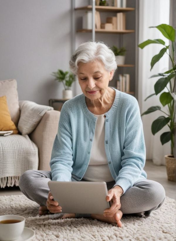 a group of people working on a big table on their laptops, headphones, water bottles