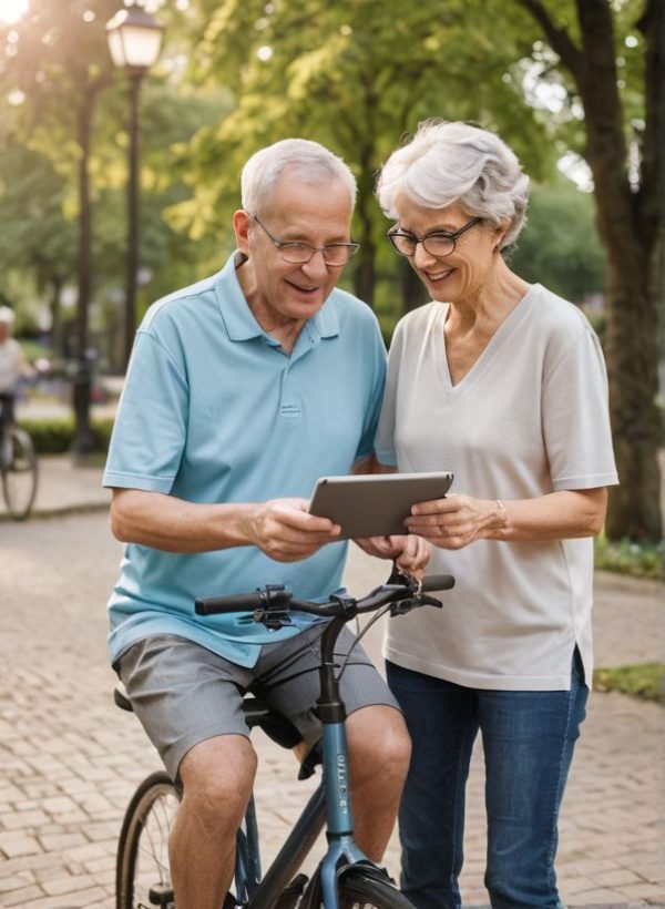 a green working space with laptop, notes, plants, computer